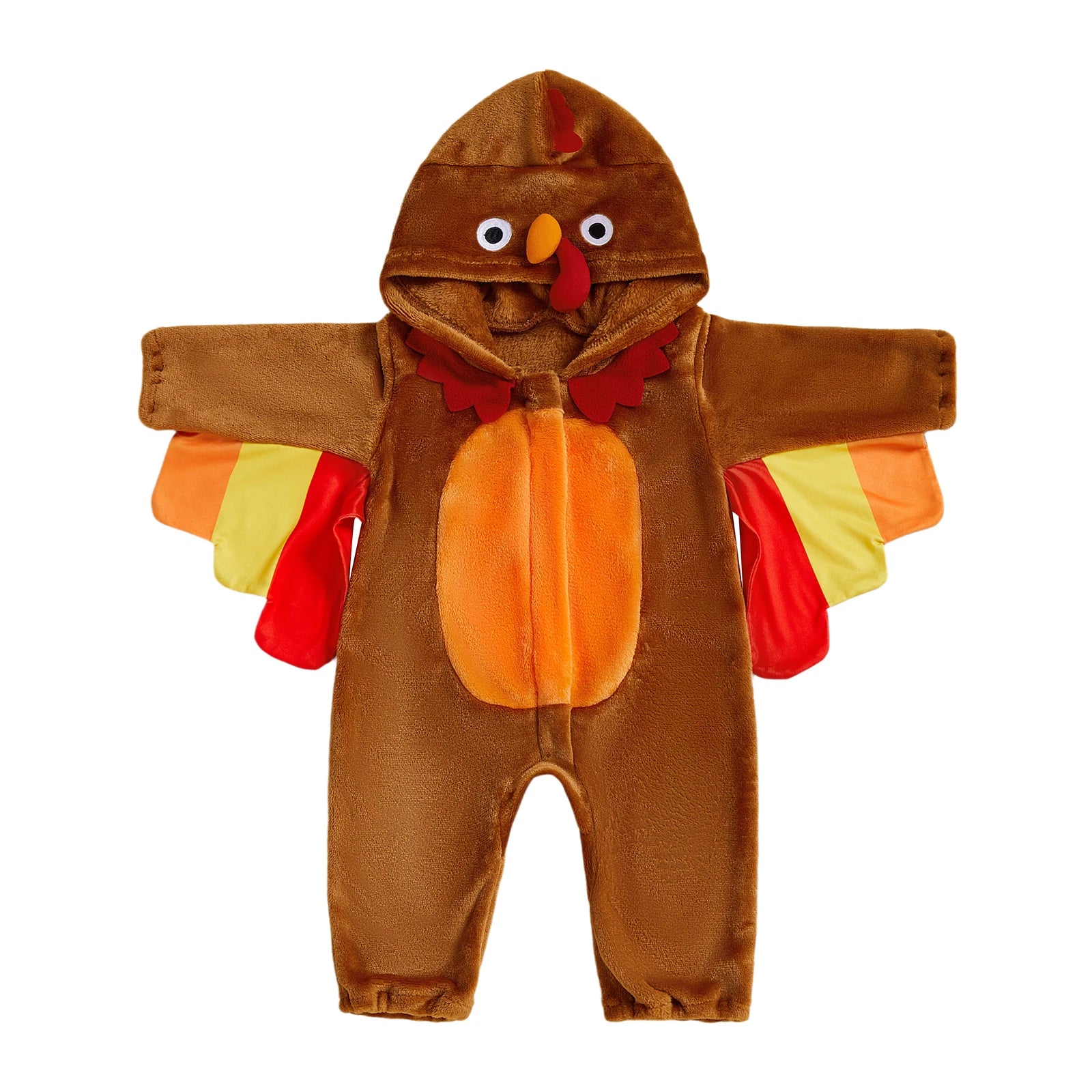 Adorable Infant Turkey Outfit with Soft Hooded  for Baby Boys and Girls - Cute Thanksgiving Costume for Toddlers